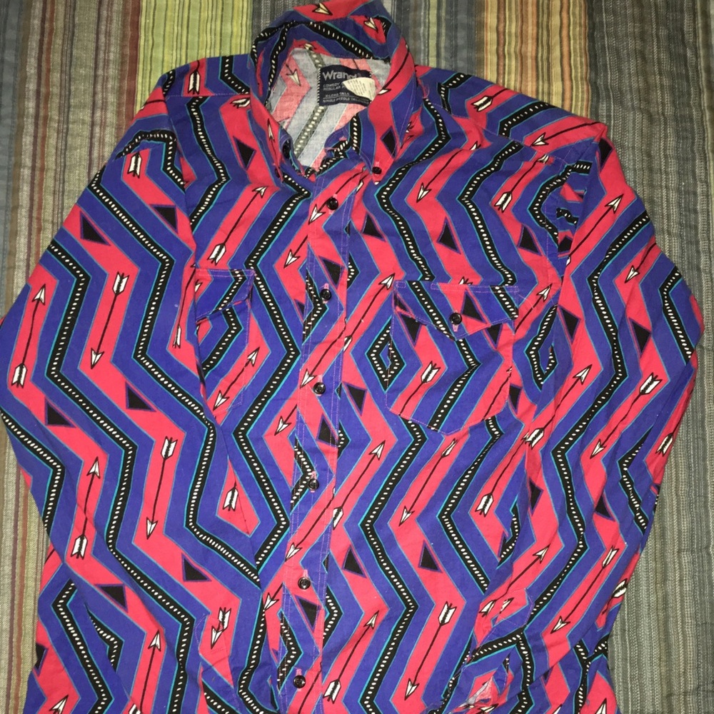 Vintage Western Cowboy Style Wrangler button down